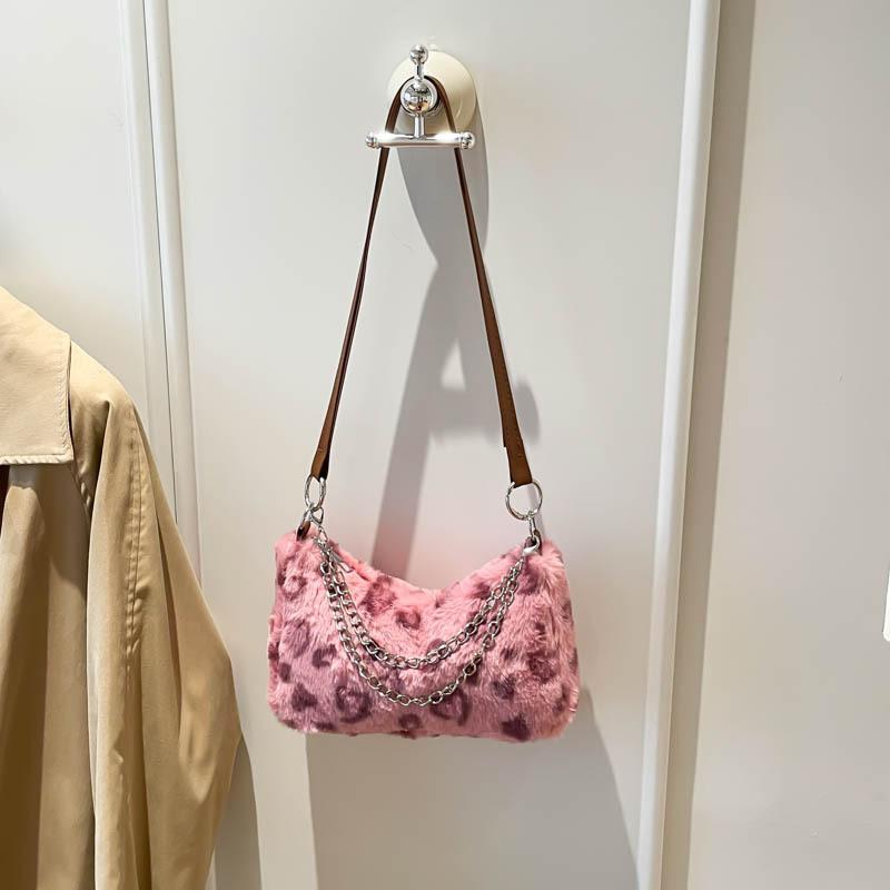 Plush Bag Autumn and Winter Fluffy Texture Messenger Bag Women's Fashion Versatile Bag Commuter Underarm Bag Women