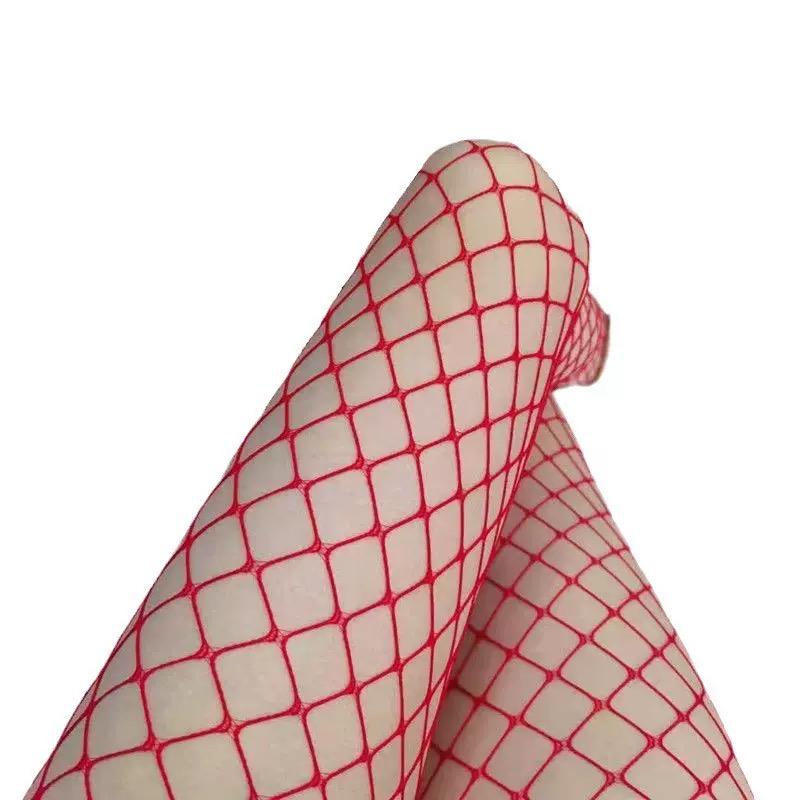 Damen Sexy Fischernetz Süßigkeitenfarbe Elastizität Strumpfhosen Mädchen Hohe Elastizität Netz Nylon Körper Erotische Strümpfe Damen Ausgeschnitten Strumpfhosen One Size beige