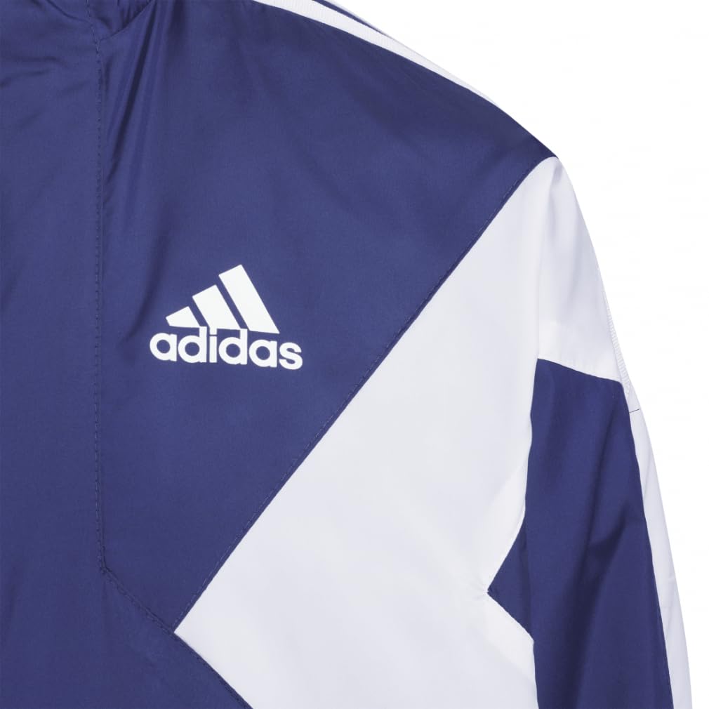 Adidas RDY Wind Color Block Brushed Tricot Woven Track Emerald Green X Dark Blue Wind. Loose-Fit Jacket, Top, Kids' Sportswear, Juniors, Kids, 150cm,