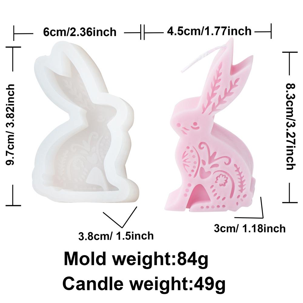 

Easter Flat Relief Flower Rabbit Candle Silicone Mold DIY Bunny Soap Crystal Making Tool Animal Ice Tray Craft Home Decor