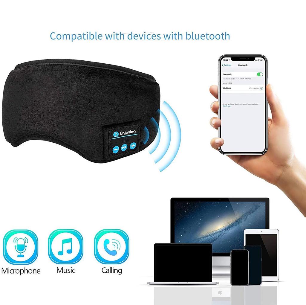 3D Bluetooth Eye Mask Headset: Smart Wireless Music Earmuffs with Breathable, Light-Blocking Sleep Mask