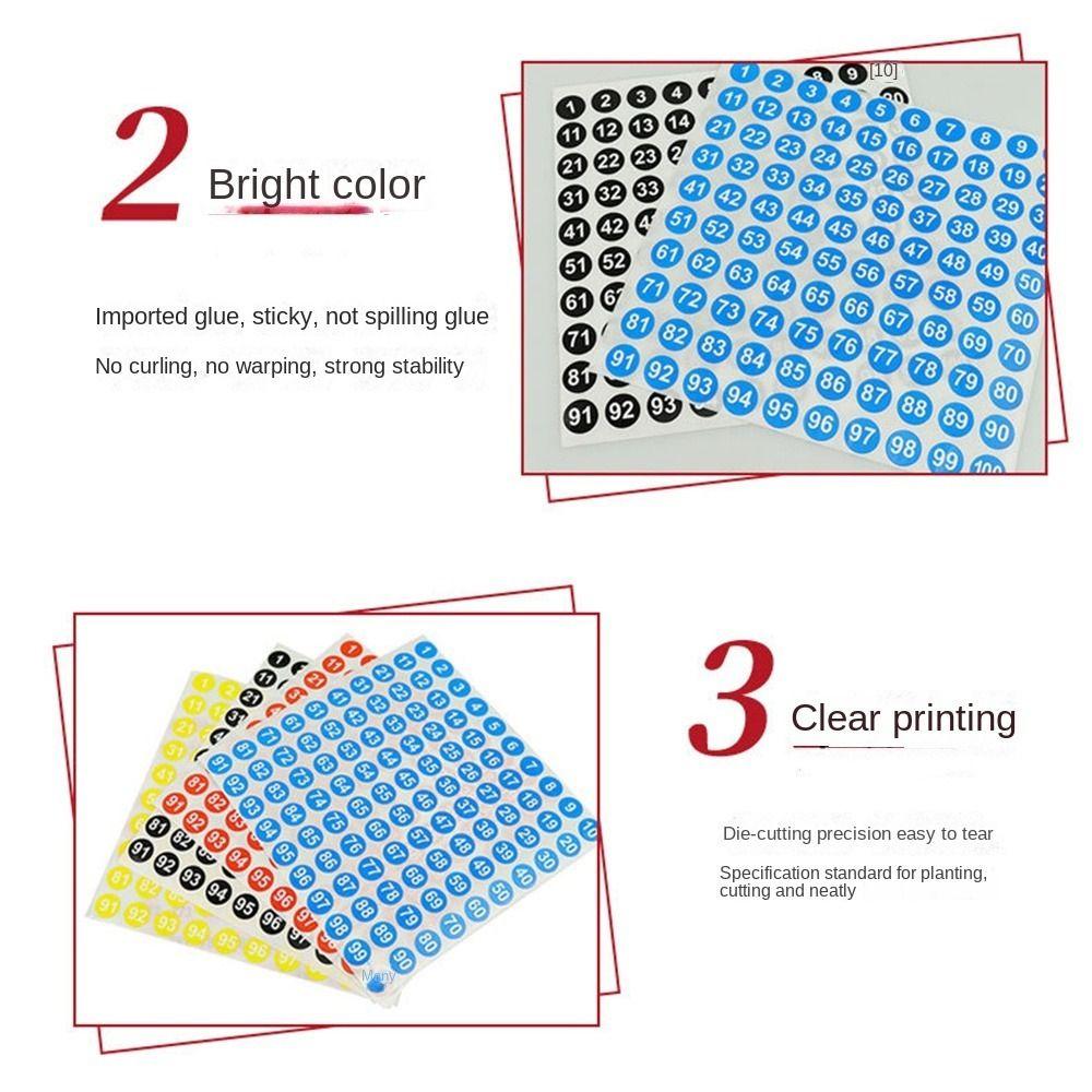 100 Blatt Selbstklebende Aufkleber mit fortlaufenden Nummern 1-100 Kleidergrößenetikett Friseursalon