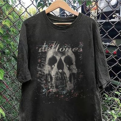 Deftones Skull T-Shirt Vintage Rock Metal Band Graphic Unisex Tee