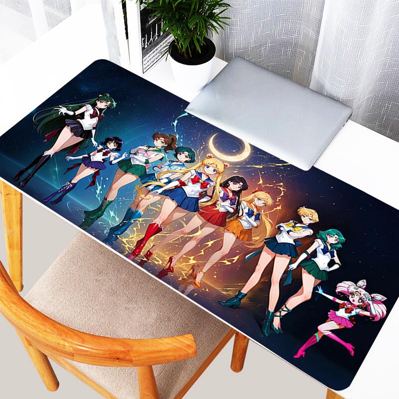 Popular Mouse Pads Large Gaming Desk Mat kawaii S-Sailor Moons Non Slip Stitched Edge Rubber Base PC Computer Gamer Mouse Pads