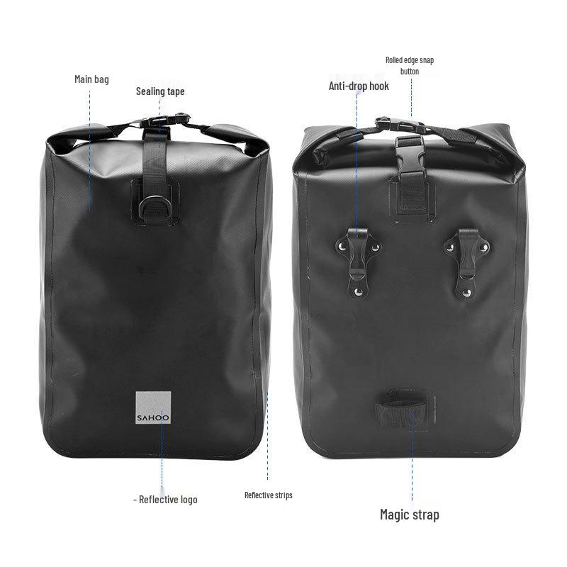 SAHOO 142096 Waterproof 10L Single Side Pannier Bag for Mountain Bike Cycling