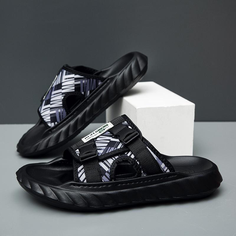 

Модные летние мужские регулируемые уличные шлепанцы, мужские шлепанцы, нескользящие шлепанцы, черные, хаки, зеленые, удобные, размеры 39-45, мужские шлепанцы 40 чёрный