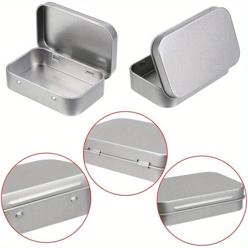 10Pc Silvery Metal Box Rectangular Multifunctional Storage Box Portable Cosmetic Organizer Candy Jewelry Pill Cases Mini Tin Box