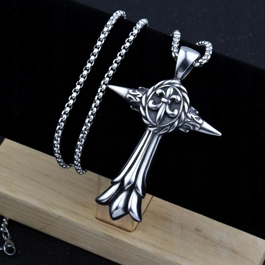 Necklace Silver Chain Cross Troop 317