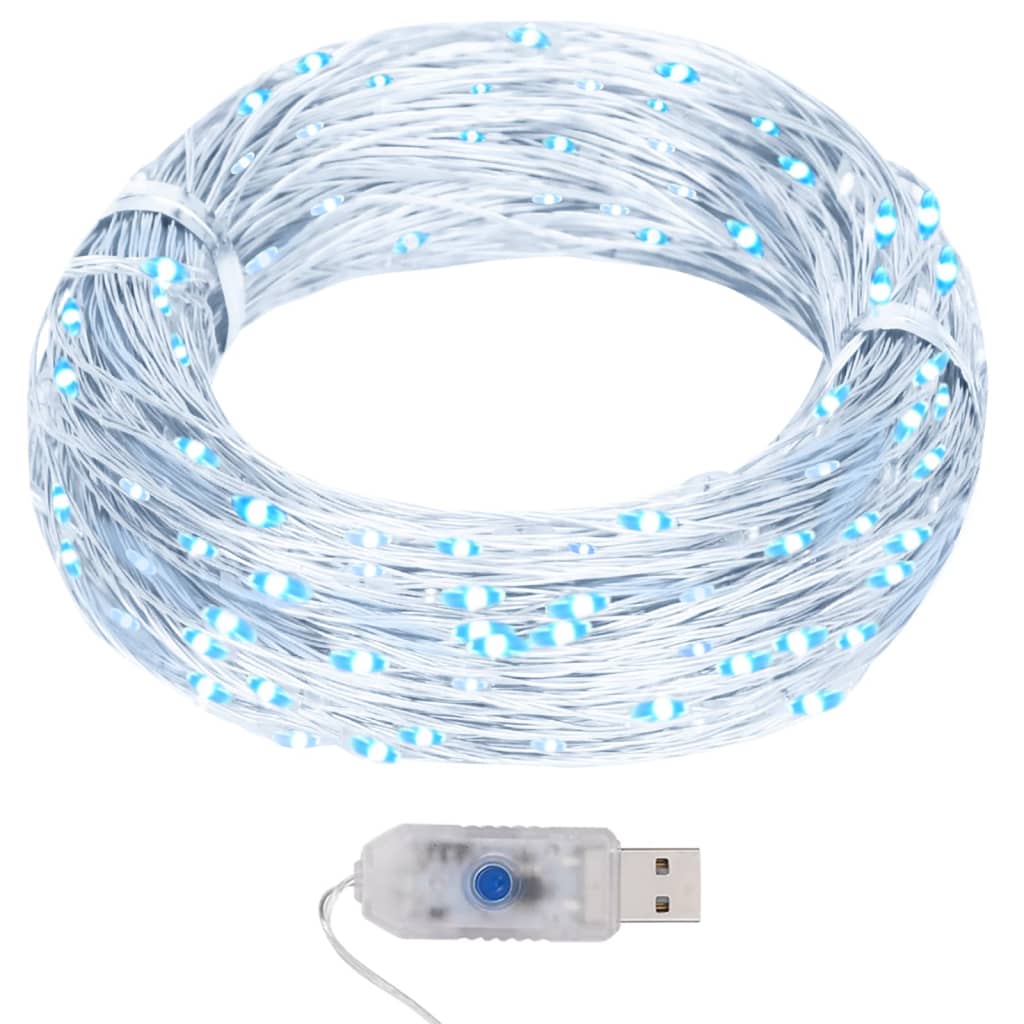 Vidaxl Sznur Lampek, 40 M, 400 Micro Led, Zimna Biel, 8 Funkcji