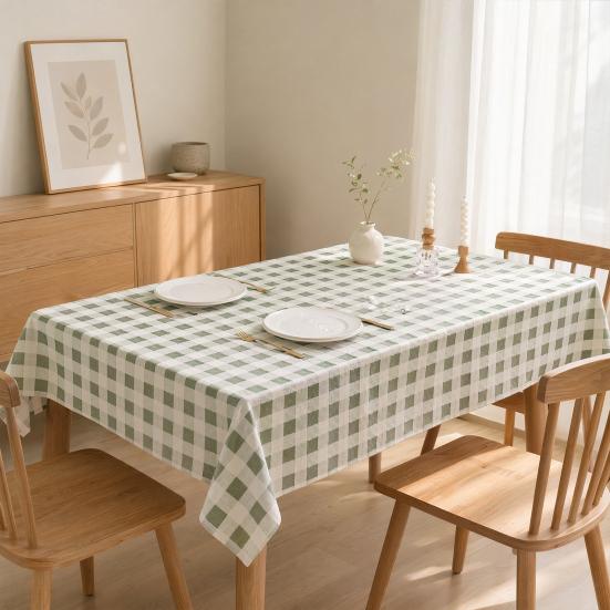 Rectangle Tablecloth, Waterproof Oil-Proof Tablecloth, Easy to Wipe Clean, Checkered Table Cover for Dining Table Outdoor Camping Picnic Patio Use