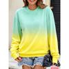 New Autumn And Winter Fashion Women's Long Sleeved Round Neck Casual Pullover 3D Gradient Color Loose Sports