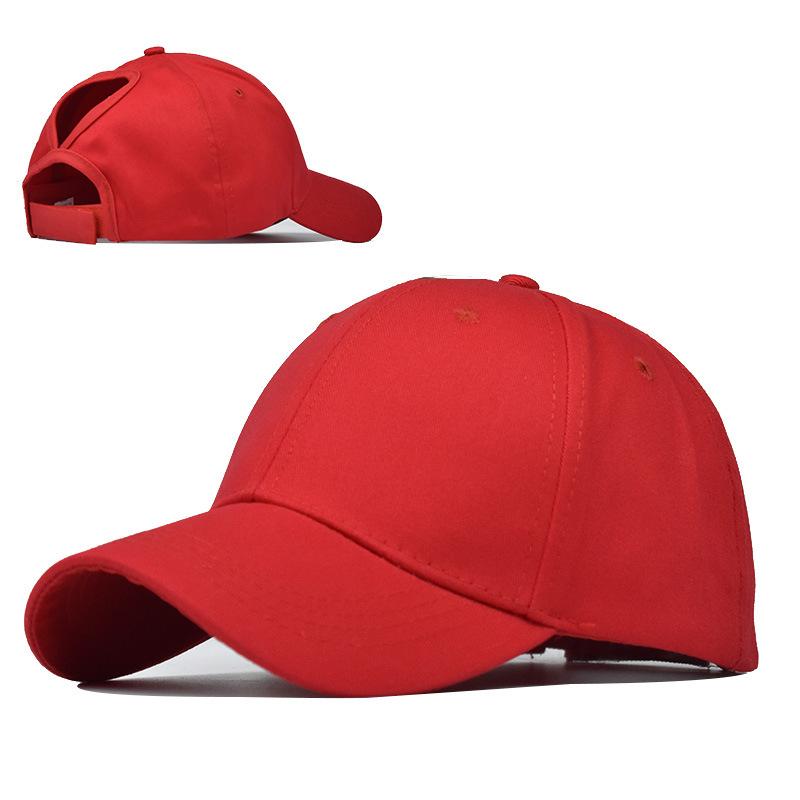 

Rear Cap Opening Ponytail Cap Made Simple Pure Cotton Baseball Cap красный