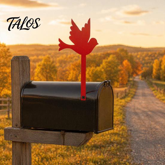 Metal Paint Mailbox Sign Iron Flag, Flying Bird Shape Mail Box Stake Sign, Decorative Flag Replacement for Outdoor Garden Patio Decoration Decor