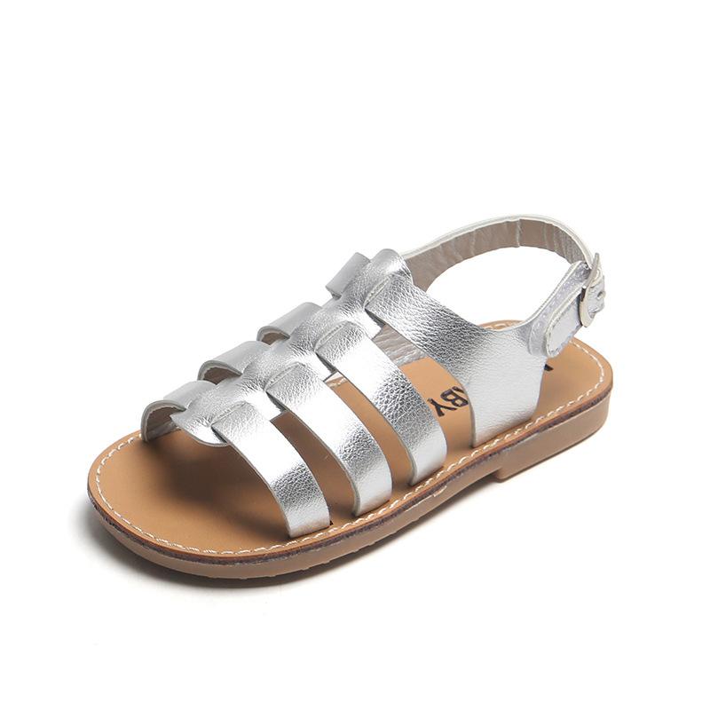 Kleines Mädchen Sandale Sommer Kinder Sandalen Jungen Einfarbige Cut-outs Kinder Freizeit Offene Zehen Flache Sandalen Weiche Sohle Vielseitig