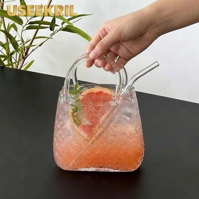 Funny Cocktail Glasses Cups Creative Diamond Handbag Glass Cup Party Cold Drink Cup Juice Glass Cups Restaurants Tools