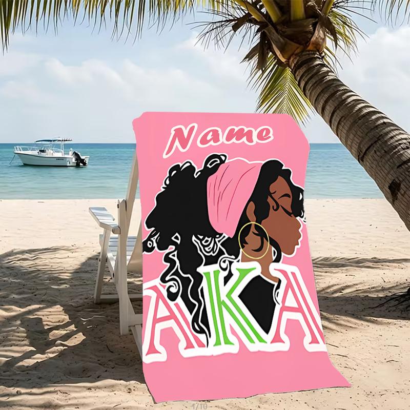 Customizable personalized beach towels Alpha Kappa Alpha logo themed designs.Suitable for the beach, yoga, sports;ideal as beach accessories