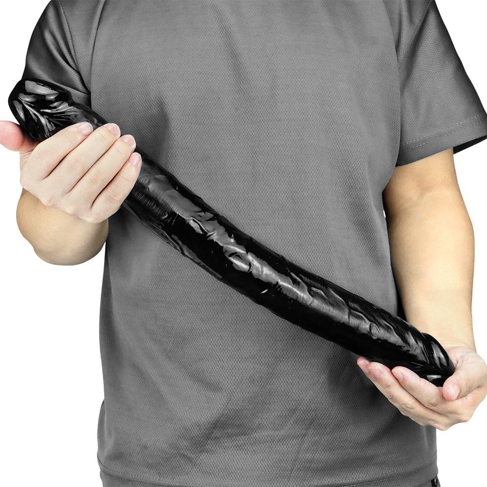 45.5cm Double Dildo Big Adult Sex Toy Strapon Penis for  Anal Plug Huge Black Dick Fisting Men's Penis Silicone Realistic
