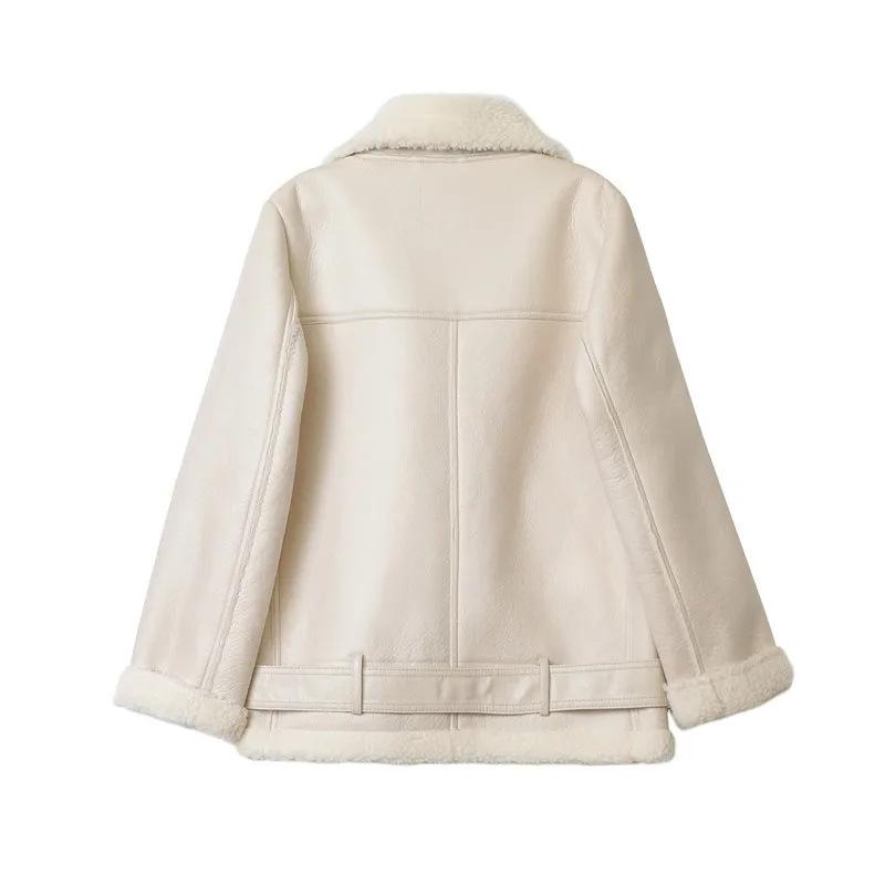 Women's Thickened Warm Motorcycle-Style Double-Sided Jacket Coat