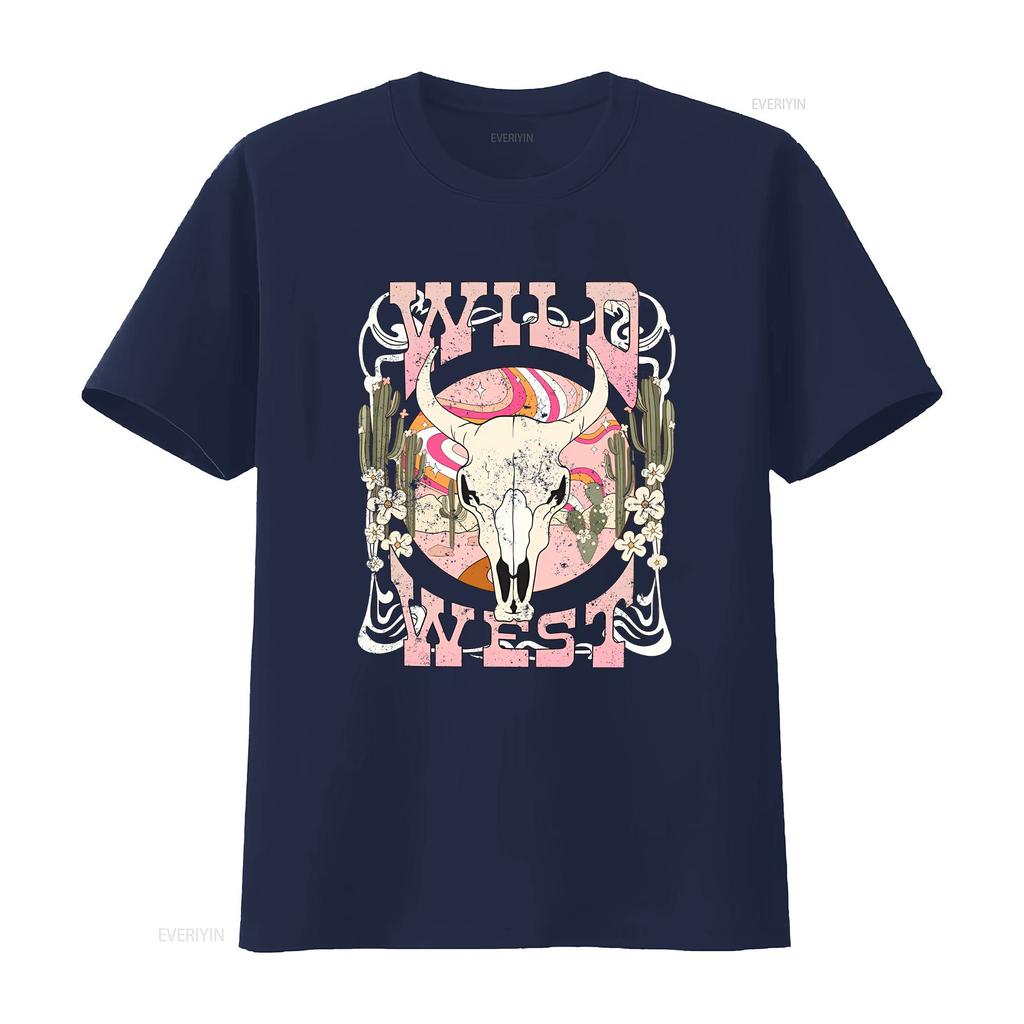 Country Concert T Shirt Wild West Cute Cowgirl Western Vibes Oversized for Women Vintage Washed Stretched Top For Everyday Wear