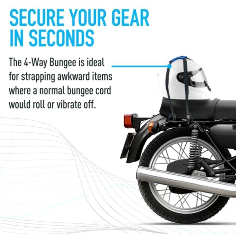 Elastic Tie Down Strap Featuring Rubber Grip and High Strength ABS for Secure Motorcycle Luggage Fastening on Rough Road