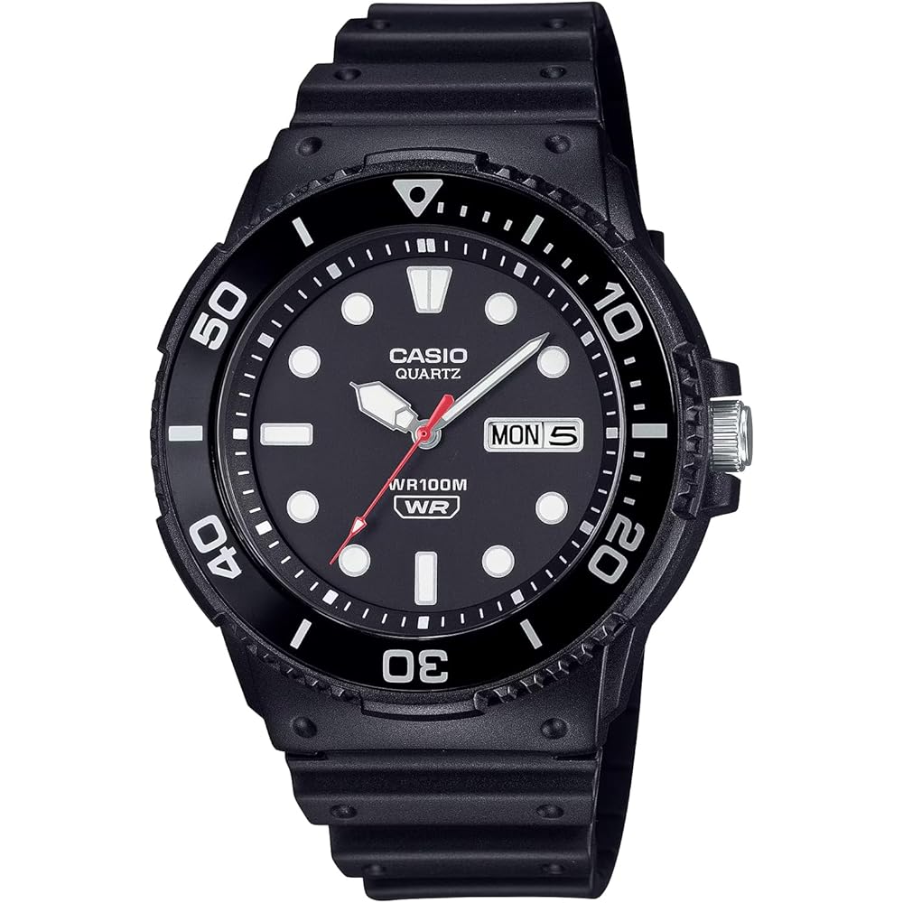 Casio Standard MRW-230H-1E1V Men s Quartz Watch Black Black Bezel 200m Water Resistant