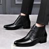 Mens Casual Business Office Formal Dress Chelsea Boots Shoes Genuine Leather Boot Black Ankle Lace Up