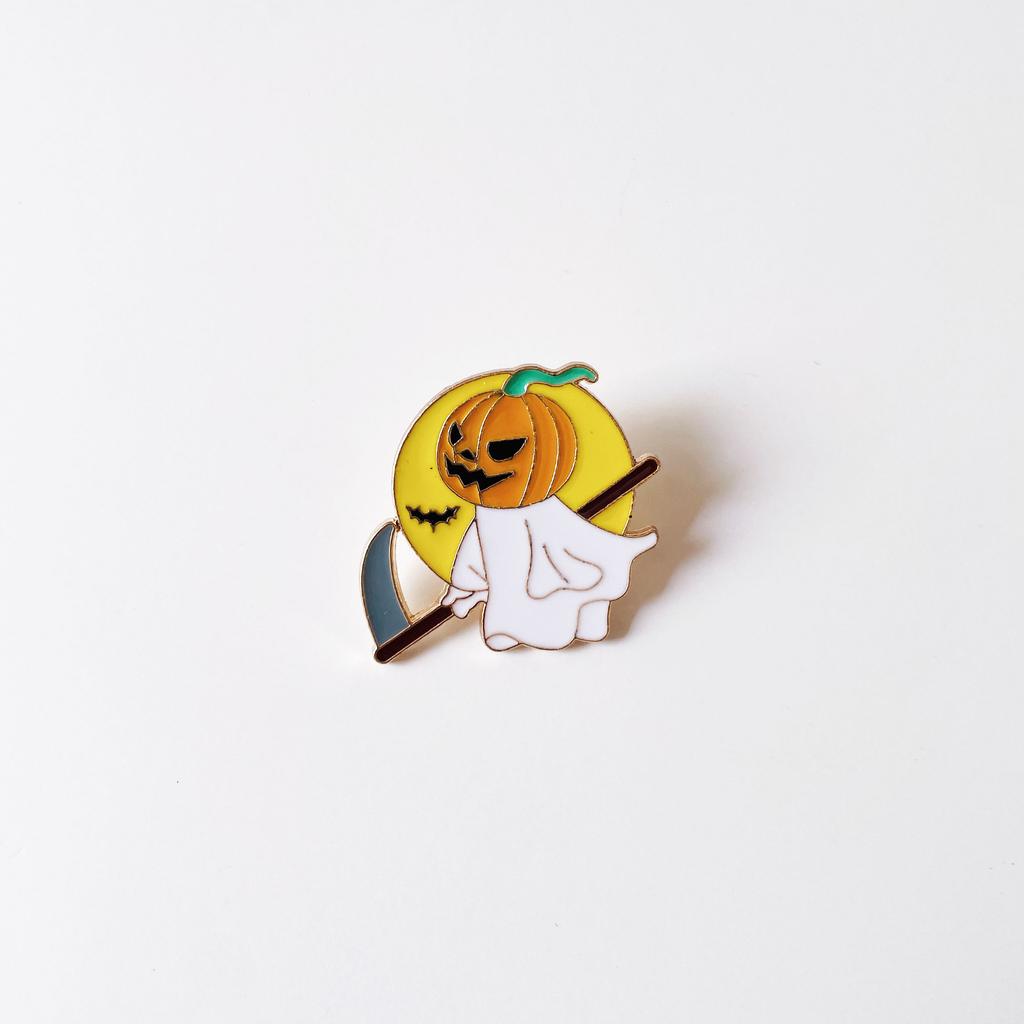 Halloween Spooky Ghost Pumpkin Enamel Pin Funny Brooch Cartoons Badge For Bags Jeans Hoodies Denim Lapel Pin Jewelry Kids Best G