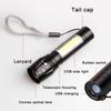 Hot XPE +COB Zoomable Light Lamp Torch With LED Flashlight 18650 USB Rechargeable