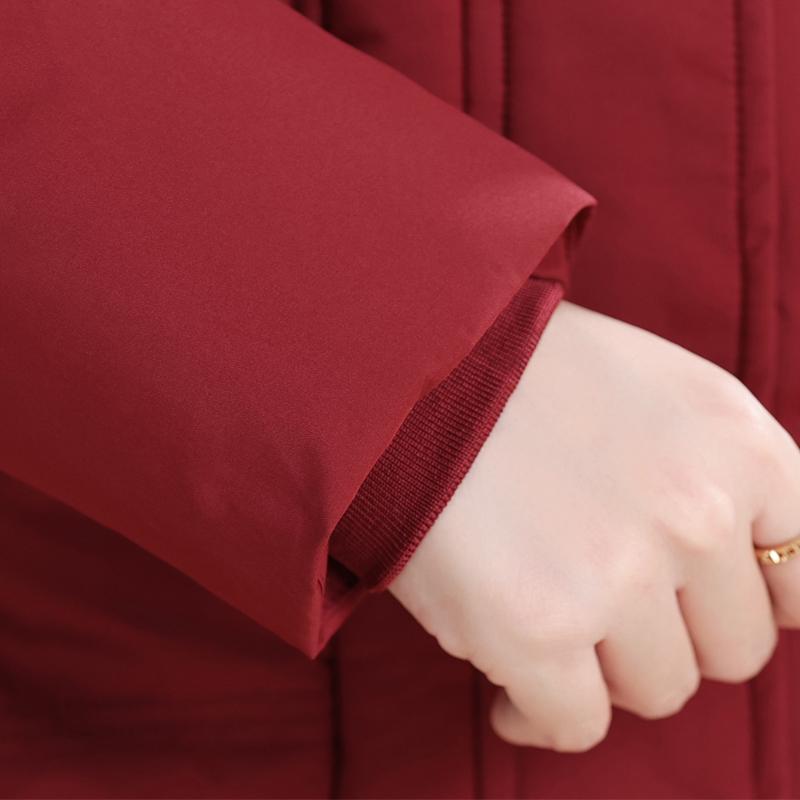 Παλτό Μεγάλου Μεγέθους XL-6XL για Γυναίκες Μέσης Ηλικίας Χειμερινά Μακριά Παρκά με Κουκούλα Χοντρά Ζεστά Καθημερινά Γυναικεία Μπουφάν