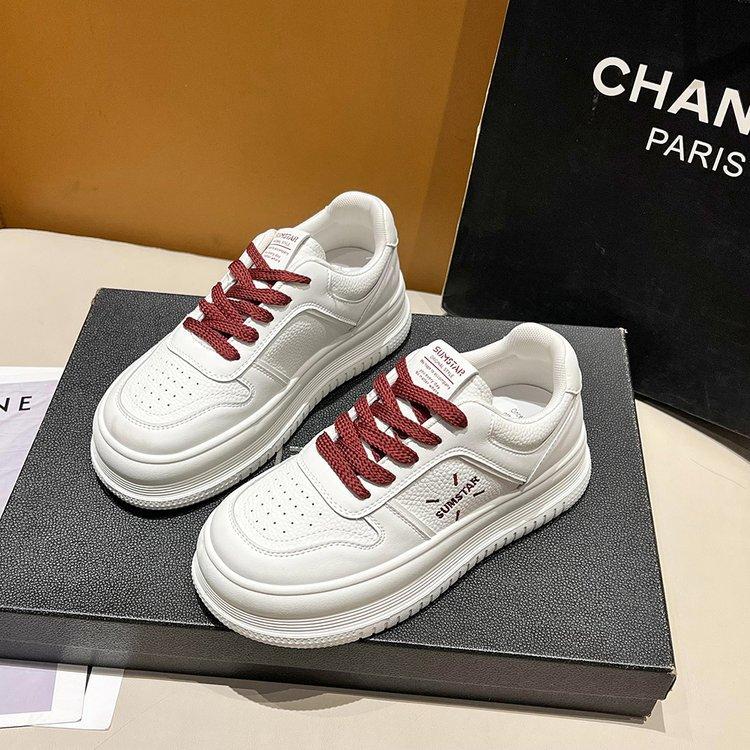 

Thick-soled heightening real soft leather little white shoes women s 2024 autumn new Korean version versatile light casual sports shoes 35