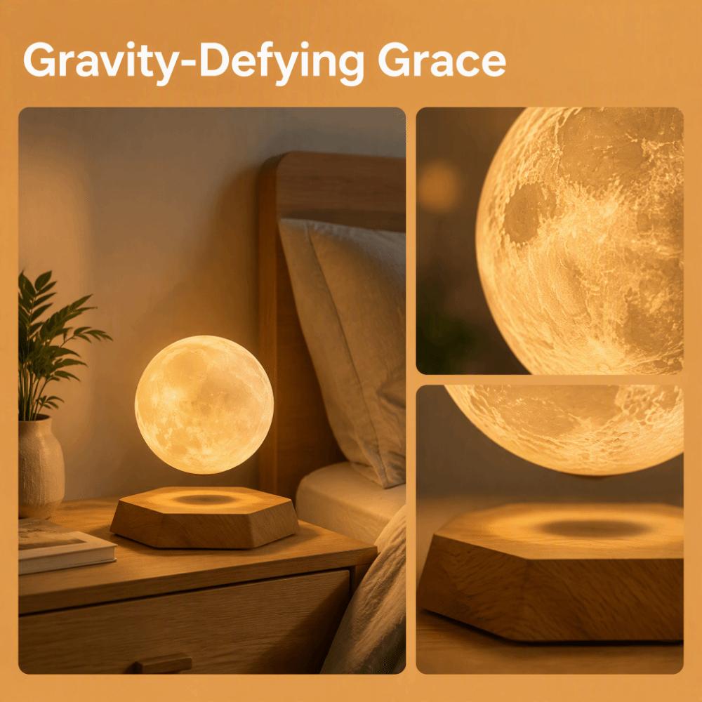 Rotating Moon Lamp LED Magnetic Lamp Creative Floating Lamp Room Decor