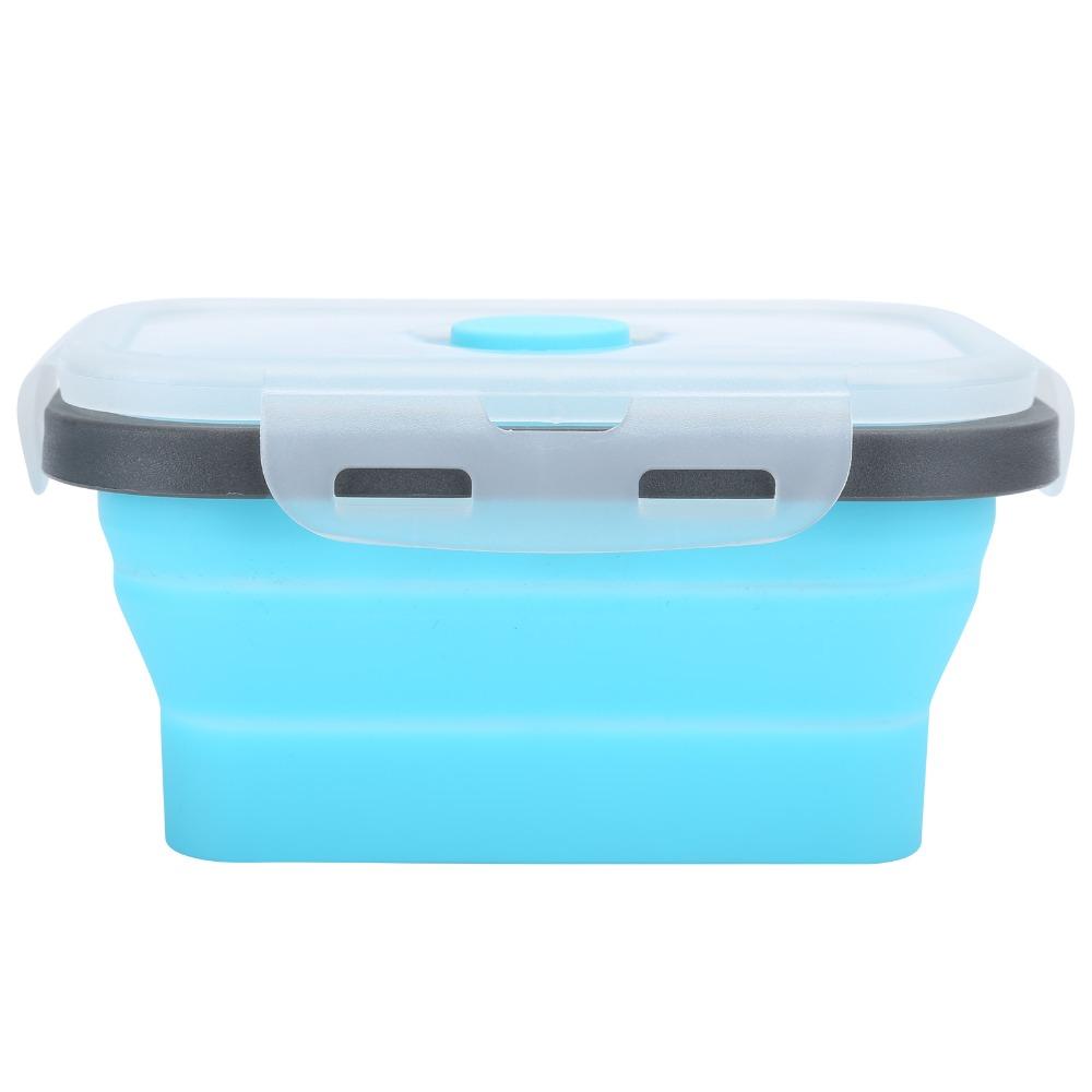4PCS Silicone Collapsible Food Storage Container Stackable Design Bento Box Container  For Camping