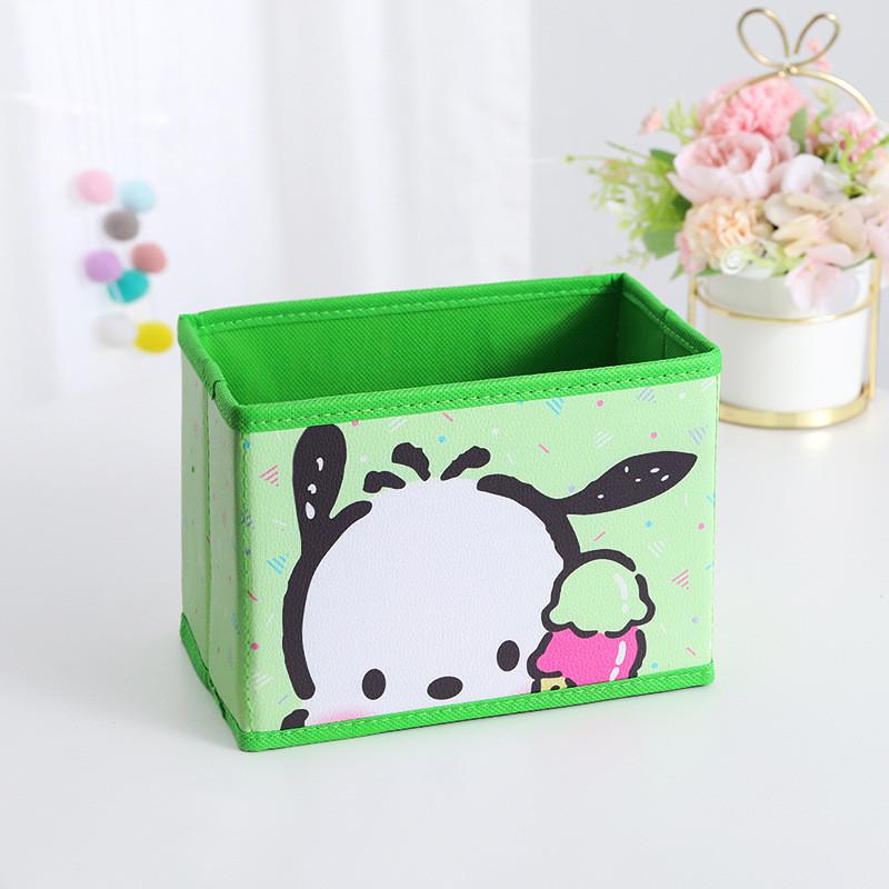Hello Kitty Kuromi Cinnamoroll Melody Pattern Foldable Desktop Storage Box For Home Office Desk Clutter Management