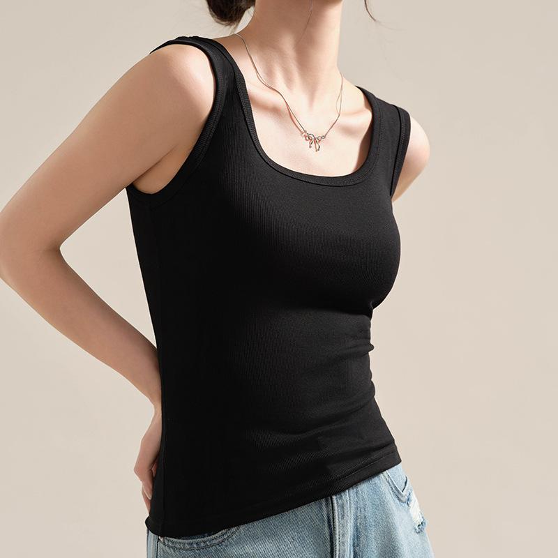 Black Sling Vest Women's Spring and Summer New I-shaped Beautiful Back Can Be Worn Outside, Slim Fit and I-shaped Bottoming Top Inside