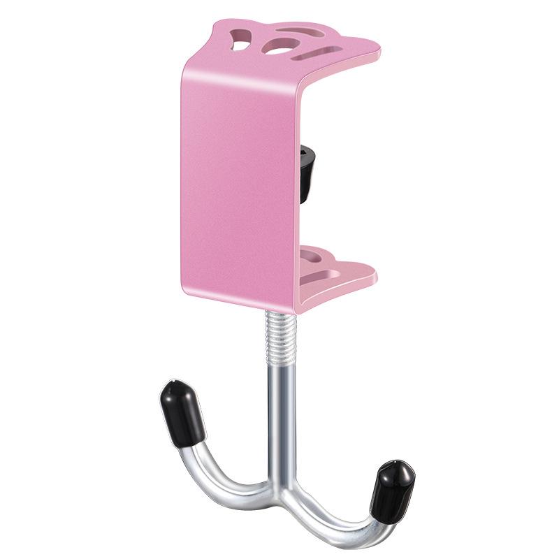 Ganci a Corona per Scrivania Studente da Tavolo - Ganci Doppi e Singoli Senza Foratura per Zaini Scolastici, Rosa e Nero