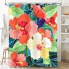 Colorful Floral Shower Curtain: Unique Bathroom Decor with Hibiscus Pattern 180x240cm Size Customizable for Home Decor Gifts fro