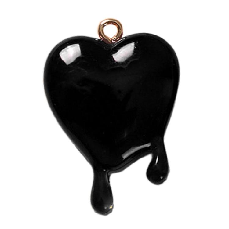 

Love Drop Blood Pendants Color Love Heart Hang Tags Acrylic Summer Jewelry чёрный