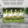 Versatile 8mm Oil Painting Design Rug - White Goose On Lawn | Machine Washable Polyester Floor Mat for Gaming Room, Bathroom, Ki