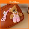 Plush Bear Keychain With Cartoon Design For Car And Bag Decor