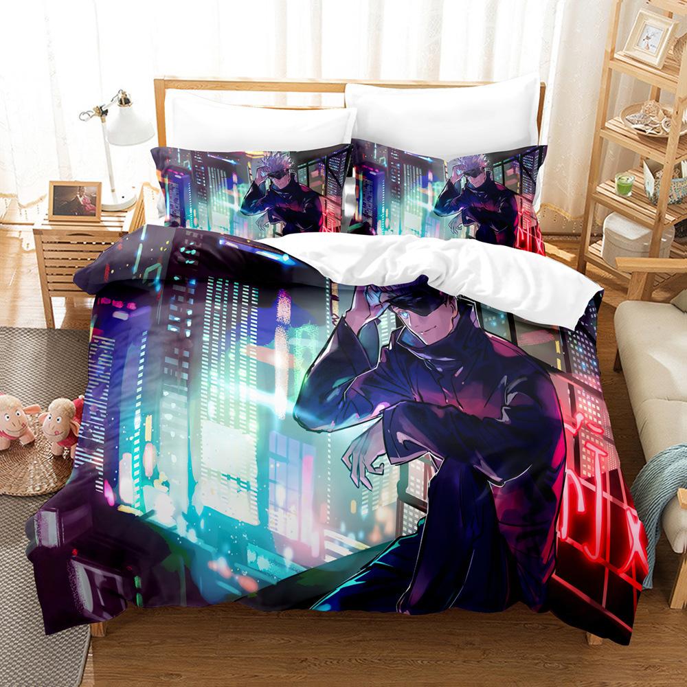 Three-Piece 3D Digital Printing Quilt Cover Pillowcase Bedding