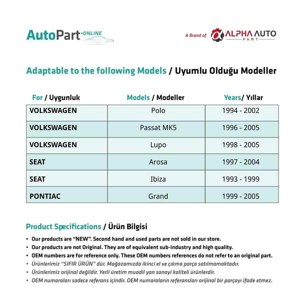 Front Door Window Jack Clip For Volkswagen,  Seat - Left