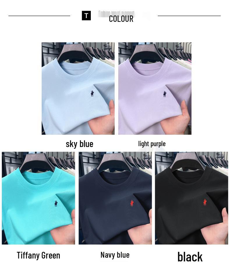 Tricou bărbați din bumbac pur cu mânecă scurtă și gât rotund - Stil casual japonez