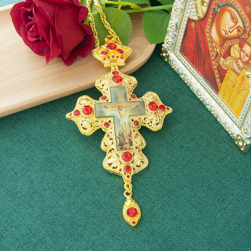 Religious Hollowing Process Used In Crafting Greek Orthodox Church Bishop's Pectoral Cross Necklace for Priest Ordination Gift