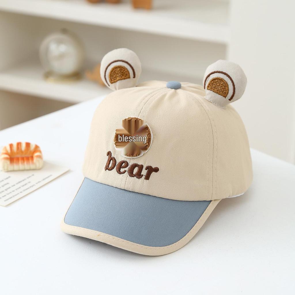 Korean Style Bear Duckbill Hat for Toddlers (1-3 Years) - Unisex Baby Sun Protection Baseball Cap, Spring/Summer 2026