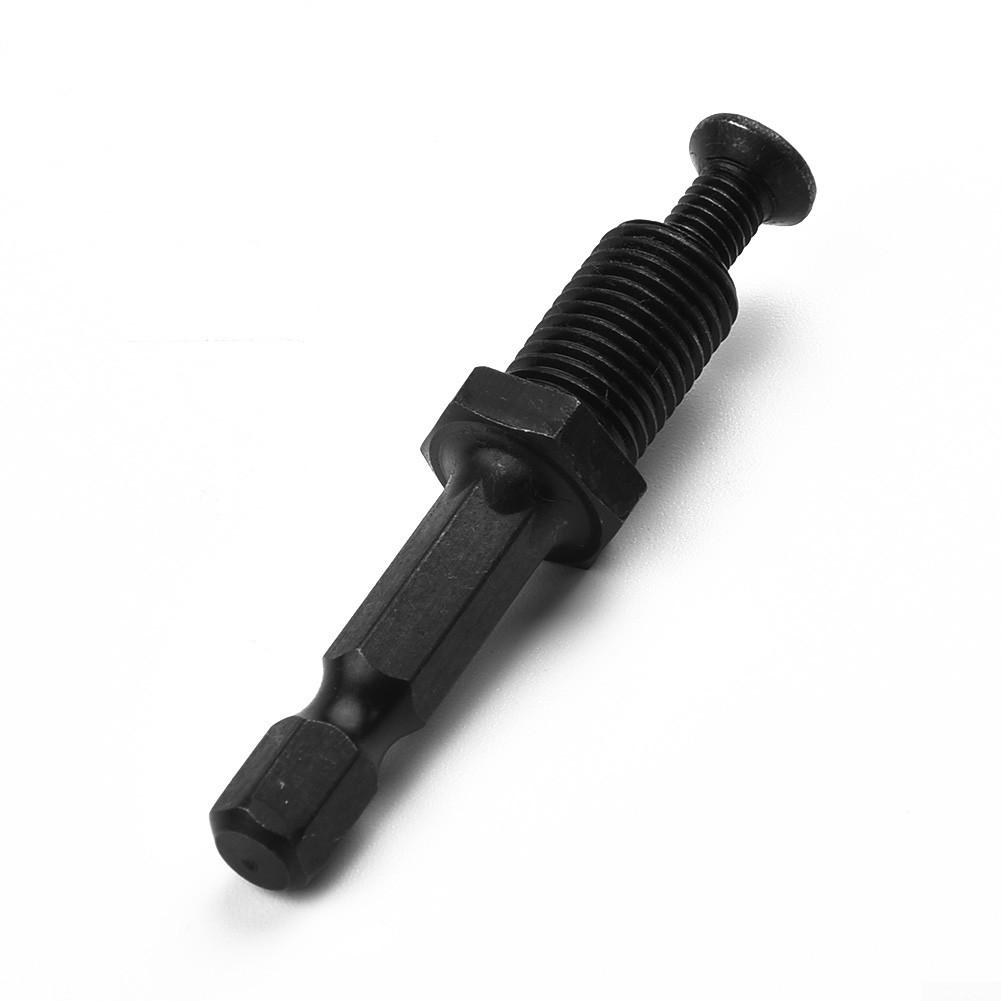Adapter Drill Chuck Adapter 1/4\" Hex Shank 3/8\"-24UNF Black