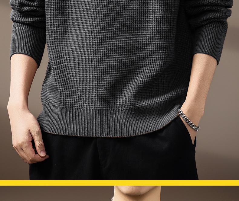High-End Men's Retro Henley Collar Knitwear - Autumn Casual Loose Fit Sweater