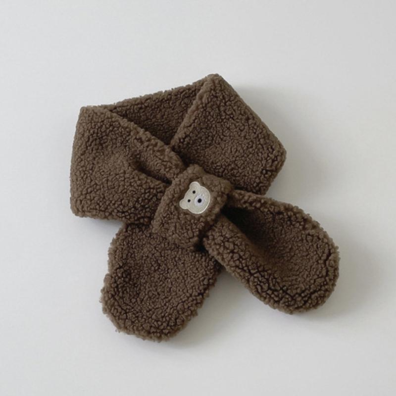 Cute Plush Baby Gloves Bear Embroidered Toddler Mittens Winter Thick Warm Cashmere Kids Full Finger Gloves