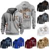 Men's Solid Color Half-Zip Hoodie Men's Sports Plus Size Casual Sweatshirt