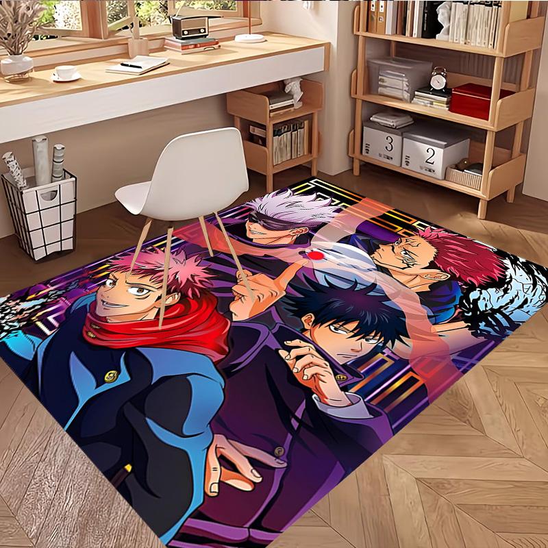 Jujutsu Kaisen Print Rug, Washable Floor Carpet, For Entryway Dorm Laundry Room Office Study, Home Decor Birthday Christmas Gift