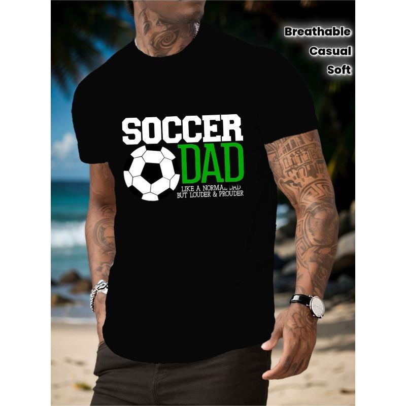 

European Size Men s Soccer Dad T-Shirt - Funny But Cooler Dad Slogan & Soccer Print, Soft Breathable Preshrunk -like Fabric M чорний